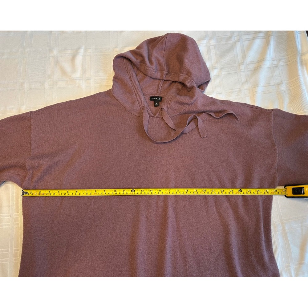 Torrid Sweater Hoodie Womens 4 Rosewood Knit Pullover Long Sleeve Oversized - Picture 3 of 6